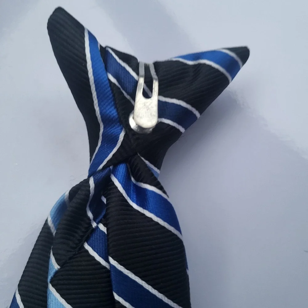 chaps‎ boys clip on tie blue stripes easter dressy